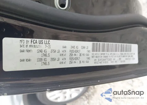 2015 Dodge Journey American Value Pkg z USA, uszkodzony, nr VIN 3C4PDCAB4FT753059